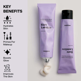Provence Beauty BARE LUMIÈRE cream texture close-up highlighting rich hydration from Aloe vera.