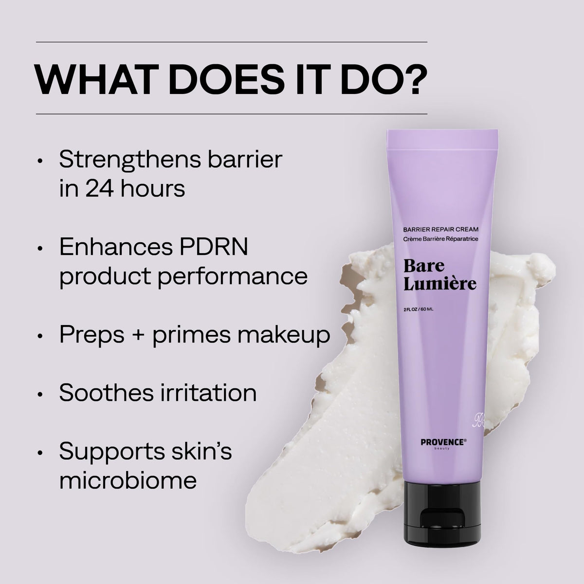 Provence Beauty BARE LUMIÈRE Ectoin shield hints at calming protection from environmental stress.