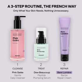 Provence Beauty BARE LUMIÈRE encapsulated probiotics illustrate microbiome support and balanced moisture.