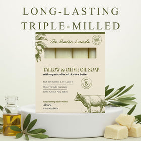 PROVENCE ESSENTIALS Organic olive oil soap swatch for gentle cleansing.