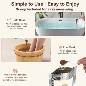 Provspro Fulvic Acid Detox Bath Powder used for a refreshing foot soak after travel