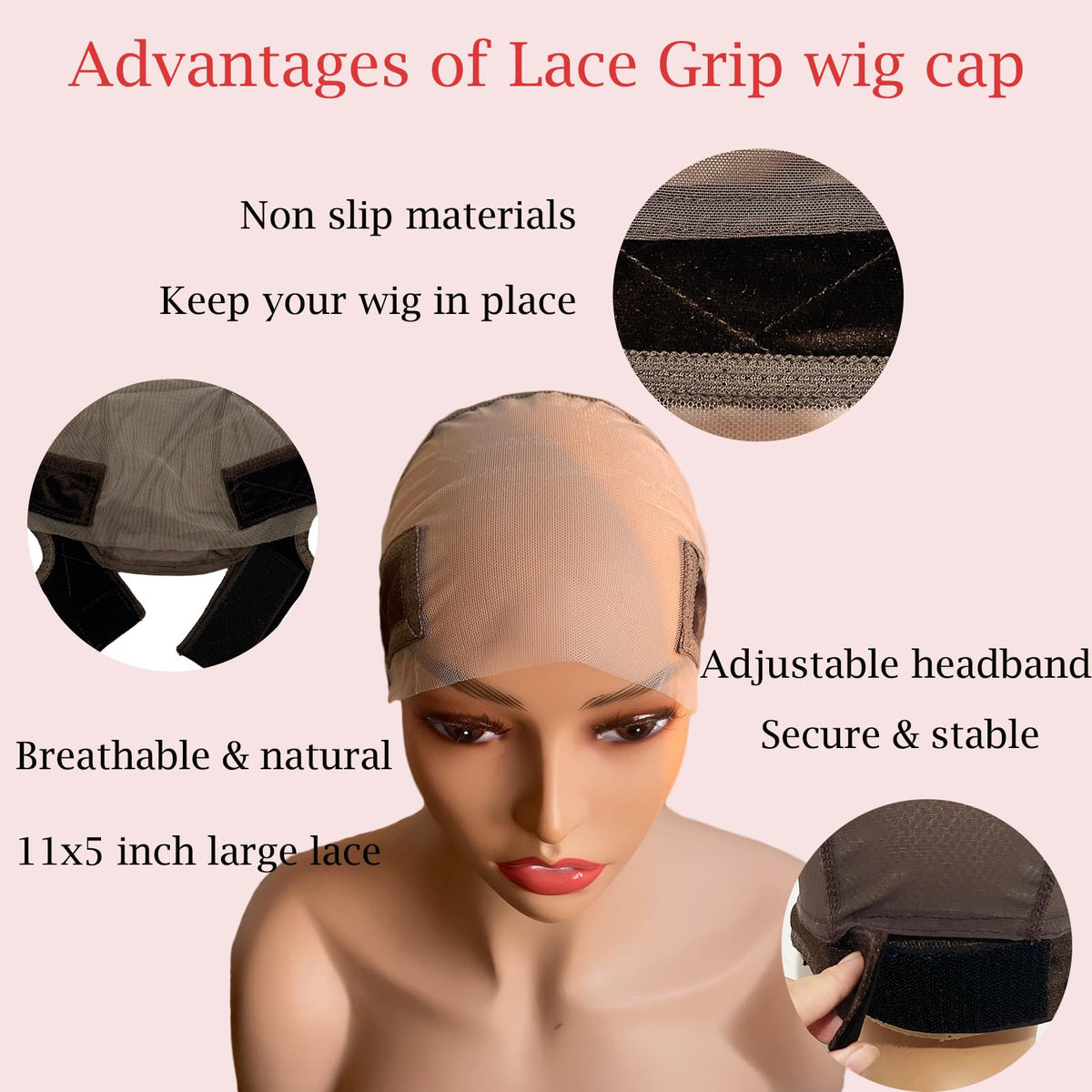 Prudenp machine-washable reusable wig cap suitable for daily use.