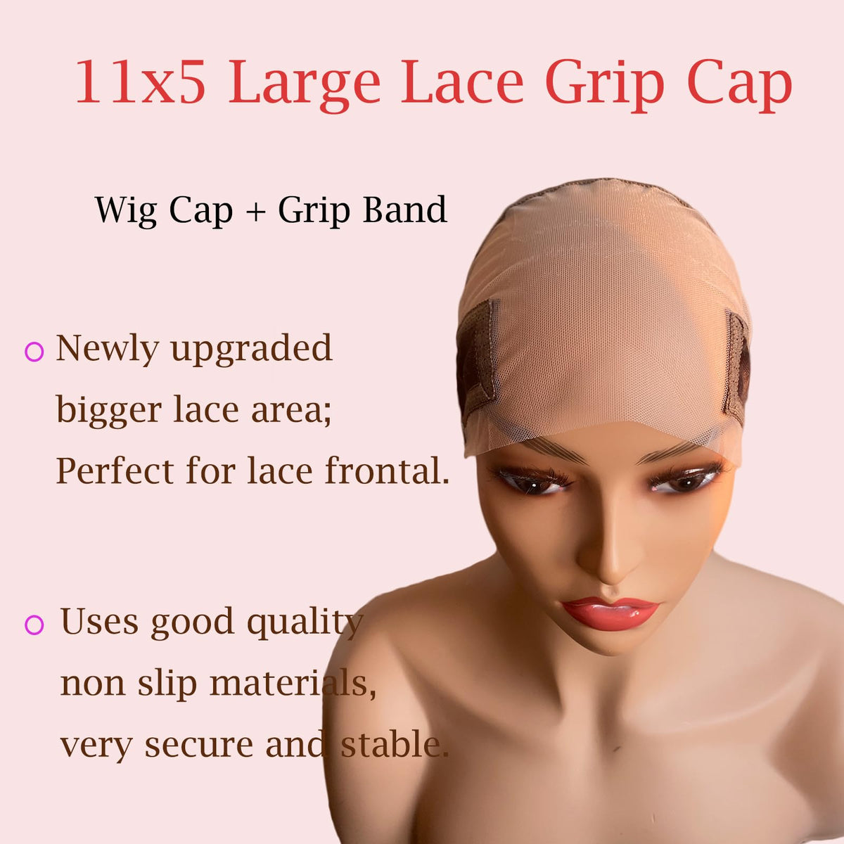 Prudenp wig cap featuring a Velcro adjustable headband for a comfortable, customizable fit.