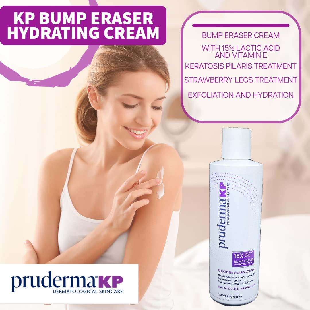 Pruderma KP lotion pump close-up showing smooth creamy texture for daily care.
