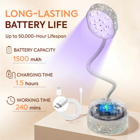 PRYZUNA UV LED Nail Lamp Diamond compact base supports hands-free use