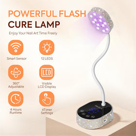 PRYZUNA UV LED Nail Lamp Diamond side view highlights gooseneck flexibility
