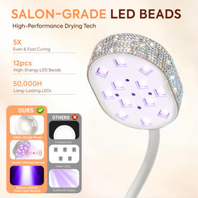 PRYZUNA UV LED Nail Lamp Diamond gooseneck adjustable for precise curing