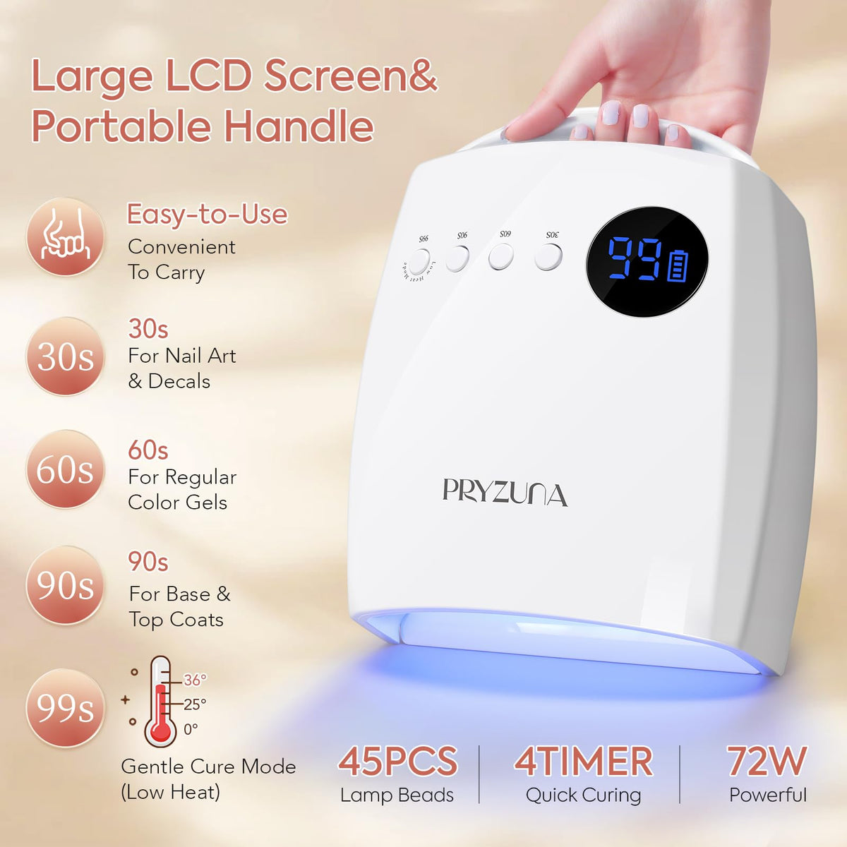 Pryzuna lamp with smart sensor activating automatically during use