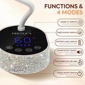 PRYZUNA UV LED Nail Lamp Diamond four timers for flexible sessions