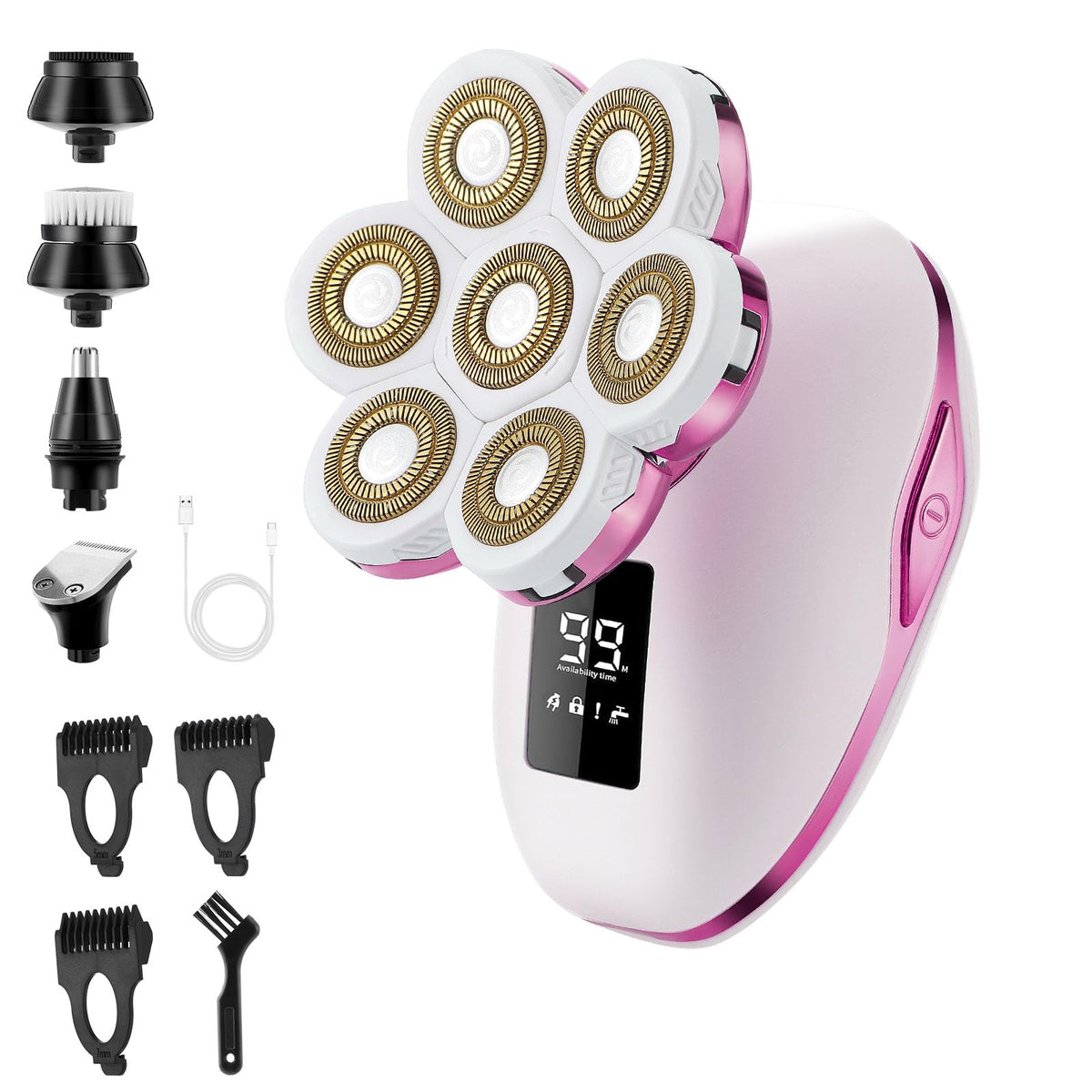 PSMICOR 7D electric razor main unit for precise, skin-friendly shaving across body and face