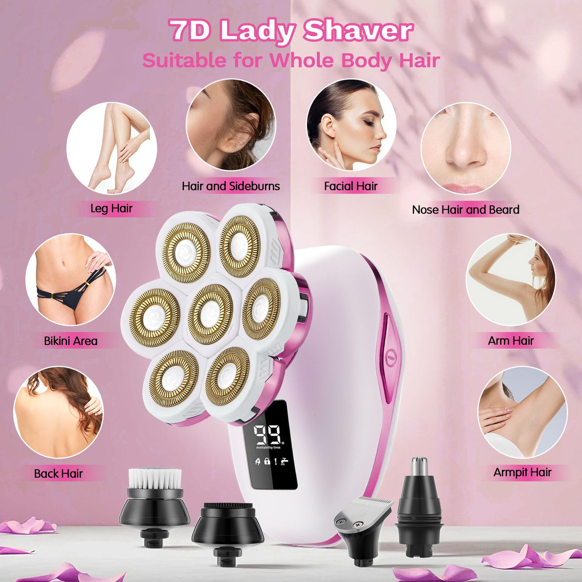 PSMICOR detachable heads offer 5-in-1 versatility for full-body grooming