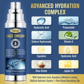 Psylune Men's Face Moisturizer texture swirl demonstrates lightweight, non-greasy feel.