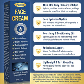 Psylune Men's moisturizer with hyaluronic acid boosts sustained hydration.