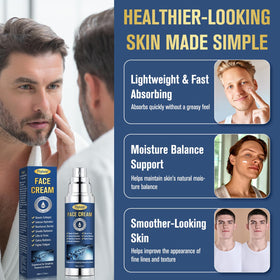 Psylune Men's Face Moisturizer displays a non-greasy finish after day use.