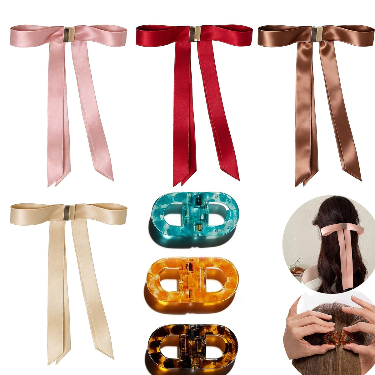 PT.zaowu magnetic bow clip decorative—sleek accessory for quick, crease-free half-up hairstyles.