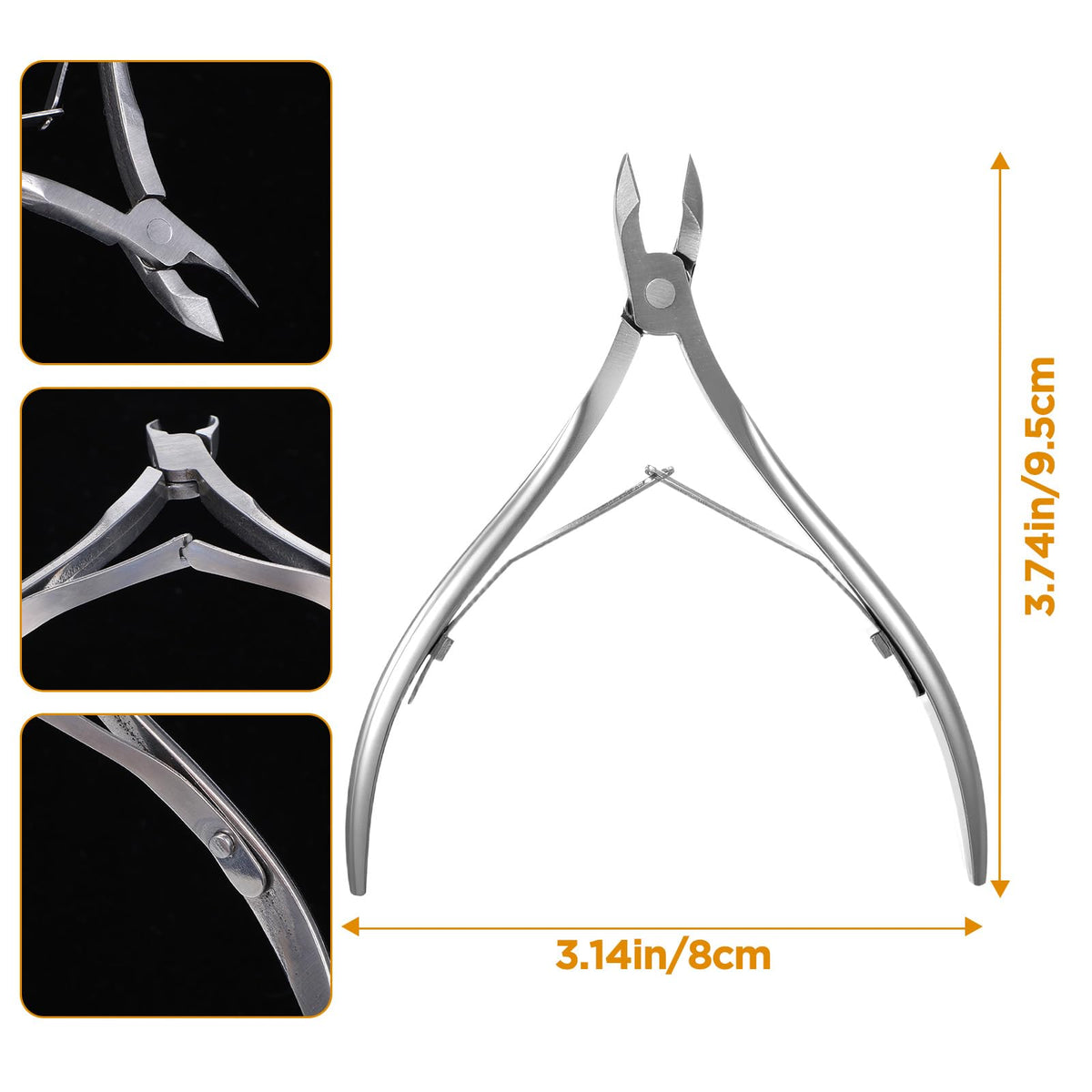 Ptwola cuticle trimmer blade close-up showing sharp precision.