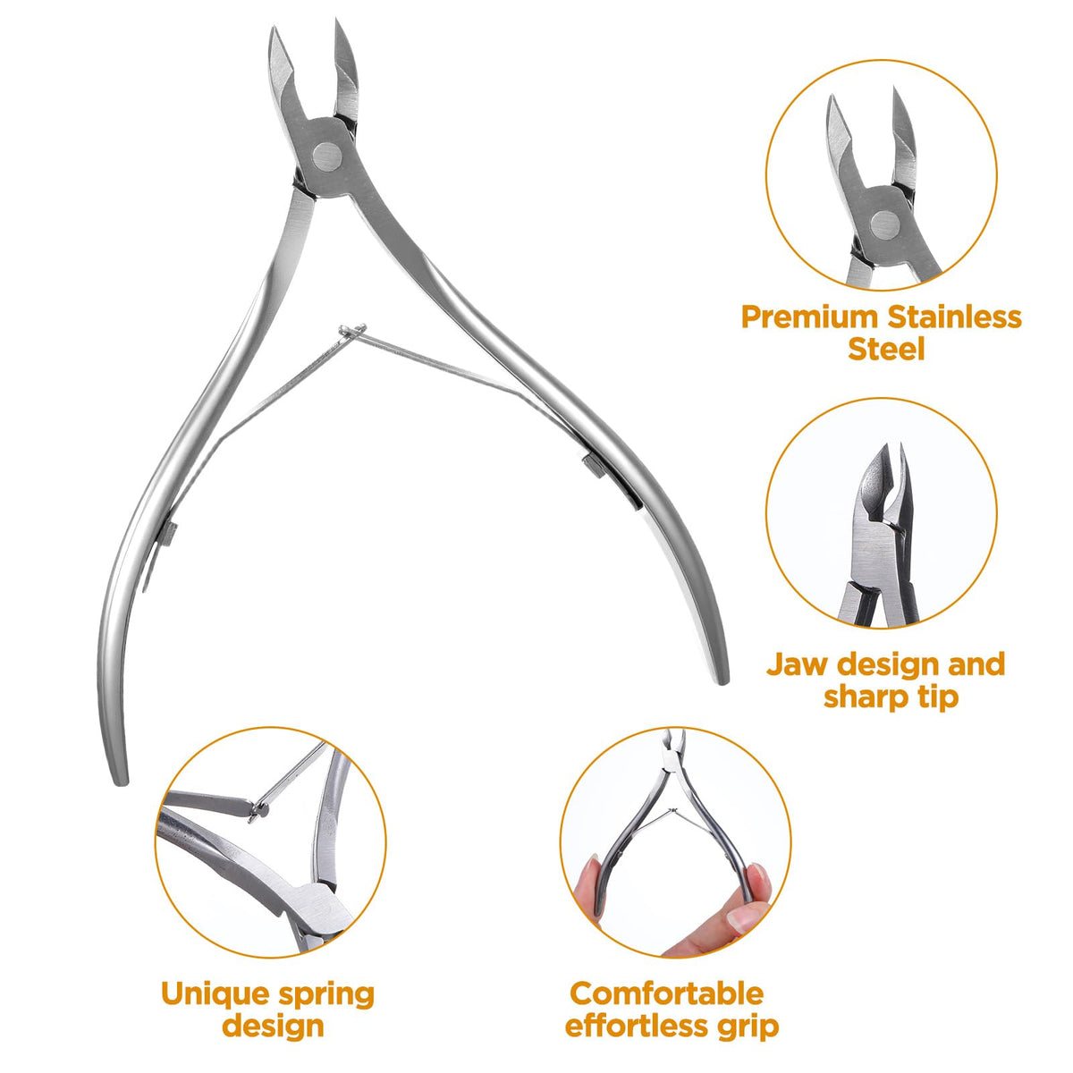 Ptwola stainless steel nail clipper designed for clean cuticles.