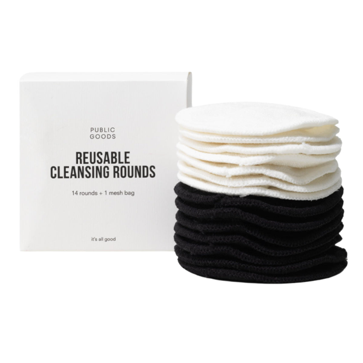 Public Goods Bamboo Cleansing Rounds packaging showcasing eco-friendly reusable skincare tool