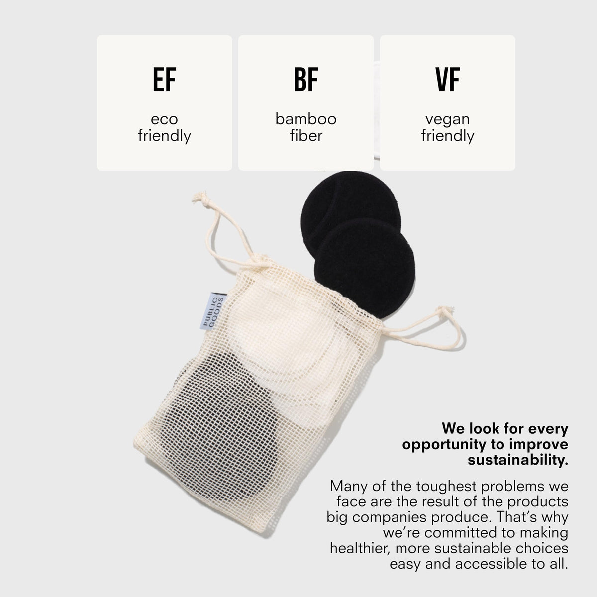 Public Goods Bamboo Cleansing Rounds close-up highlighting soft bamboo-fiber texture