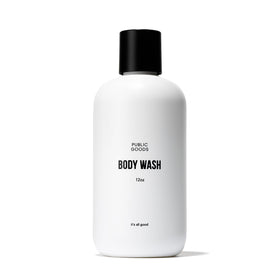 Public Goods Body Wash bottle featuring organic essential oils for a refreshing cleanse.