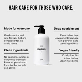 Public Goods Conditioner beside other hair care products for a complete daily routine