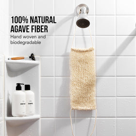 Public Goods natural agave fiber close-up highlighting sustainable, plastic-free exfoliation.