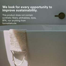 Public Goods agave fiber scrubber detail emphasizes biodegradable, cruelty-free materials.