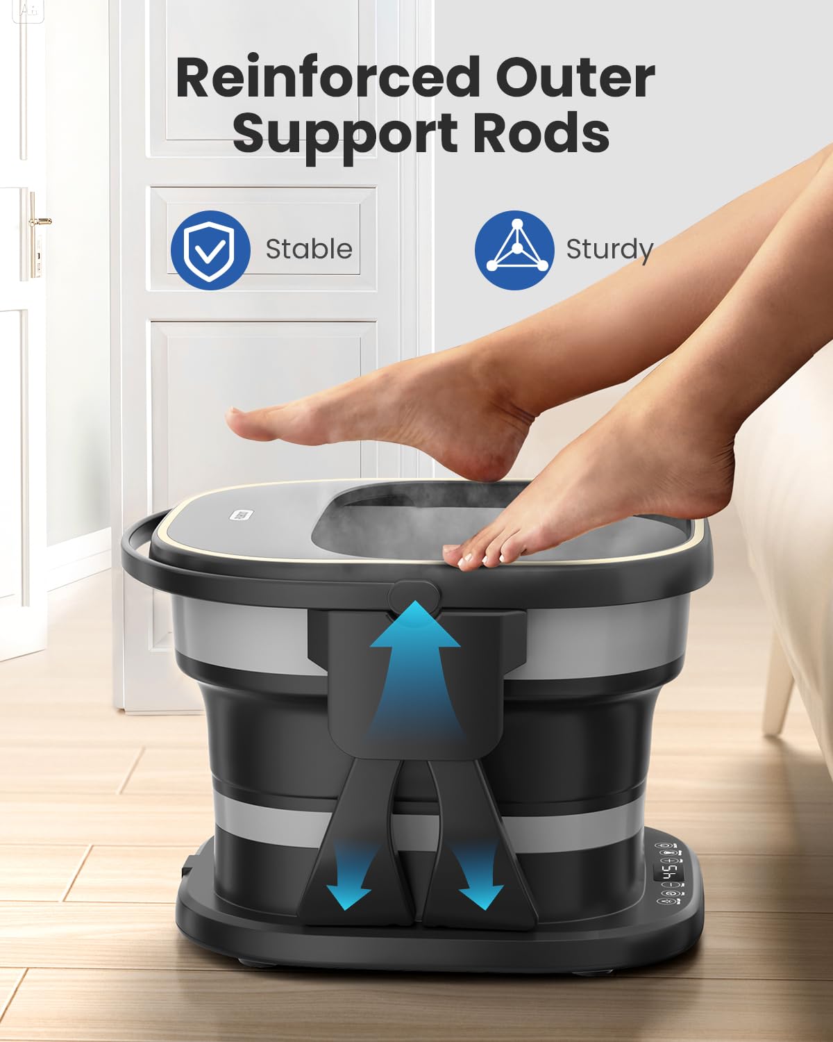 Puboo 16 motorized rollers deliver deep kneading for foot comfort at home.