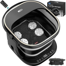 Puboo Collapsible Foot Spa with remote control for easy at-home relaxation.
