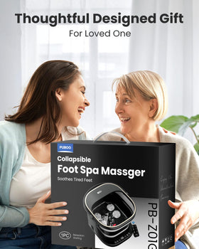 Puboo foot spa packaging shown as gift-ready presentation.