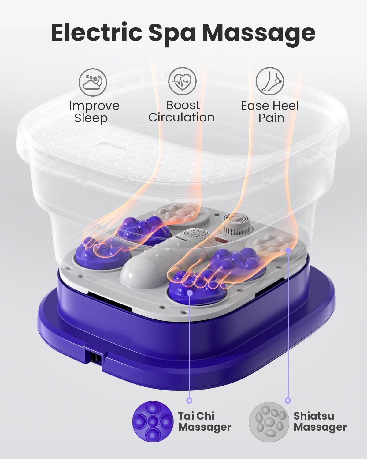 Puboo precise heat range 95–115°F for a consistently comfortable soak.