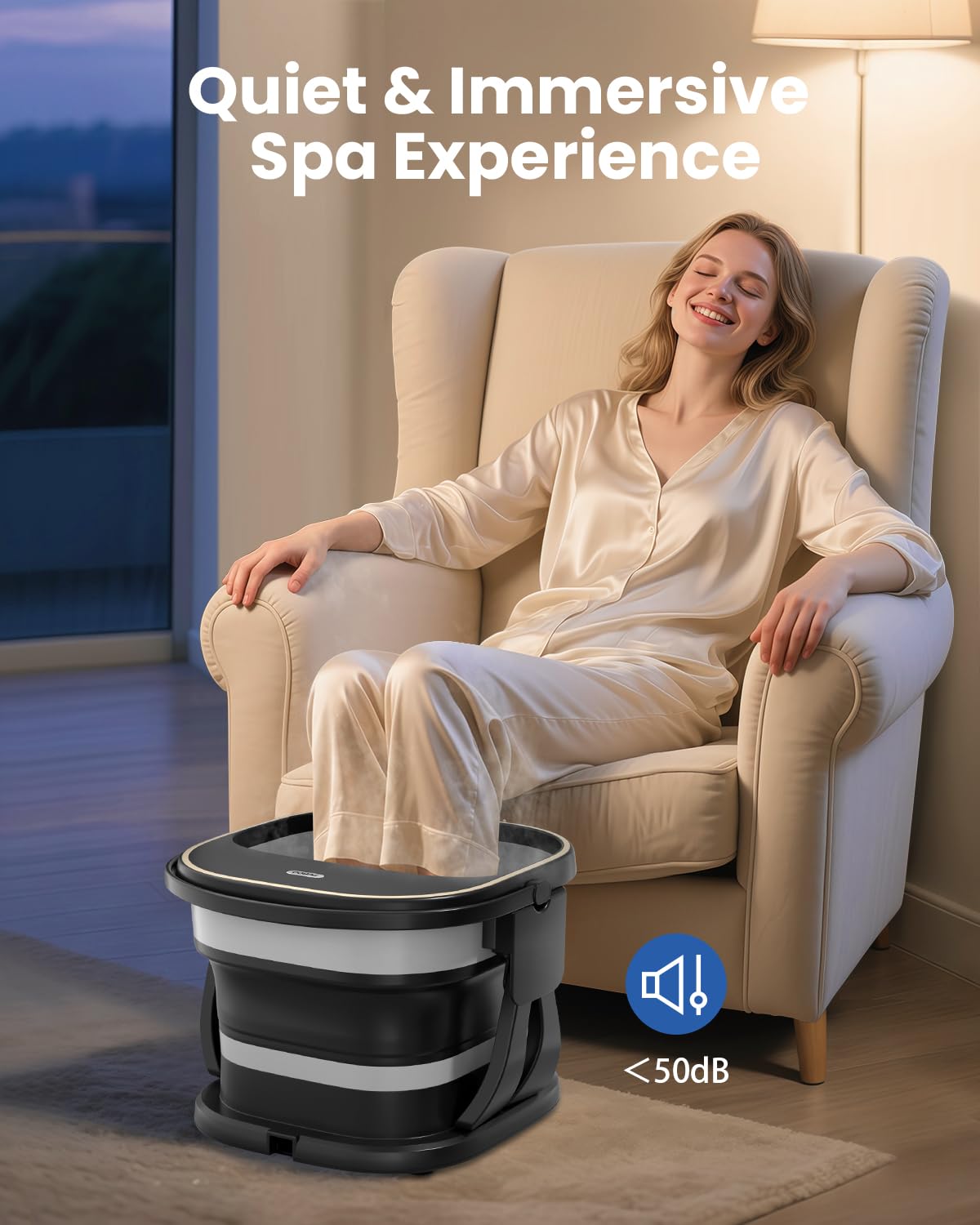 Puboo Quiet remote operation keeps temperature and massage adjustments effortless.