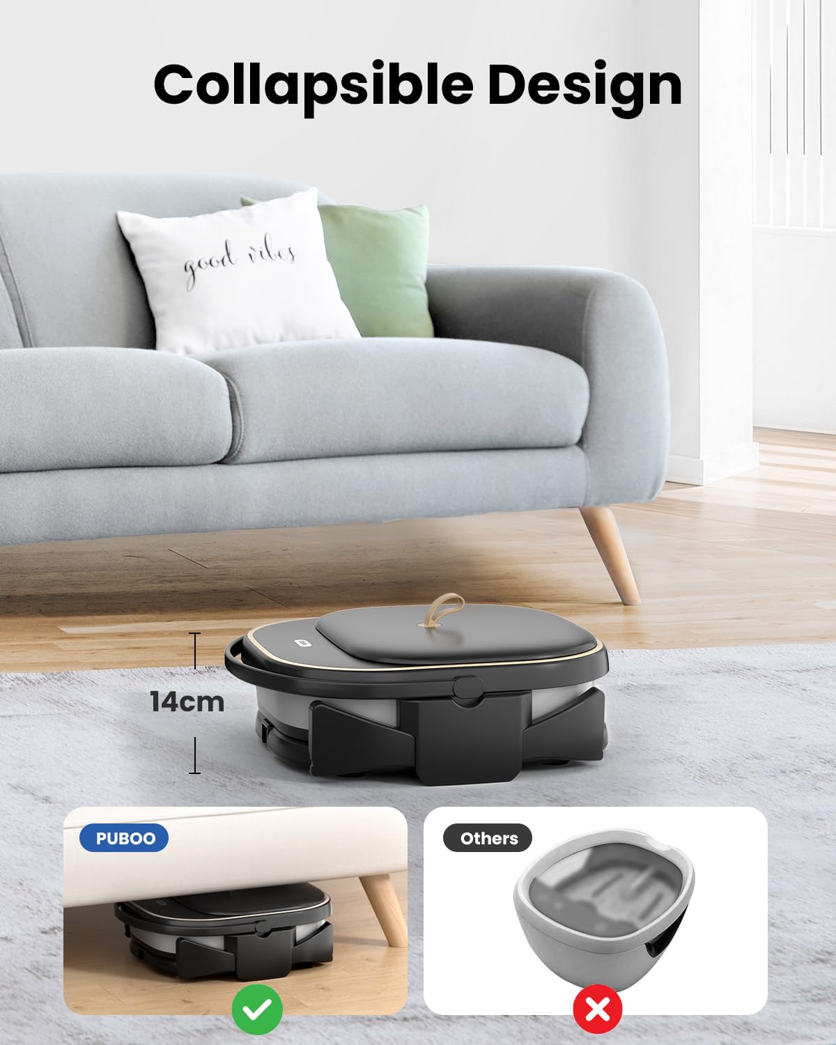 Puboo Spa fits feet up to 11 inches for wider, comfortable coverage.