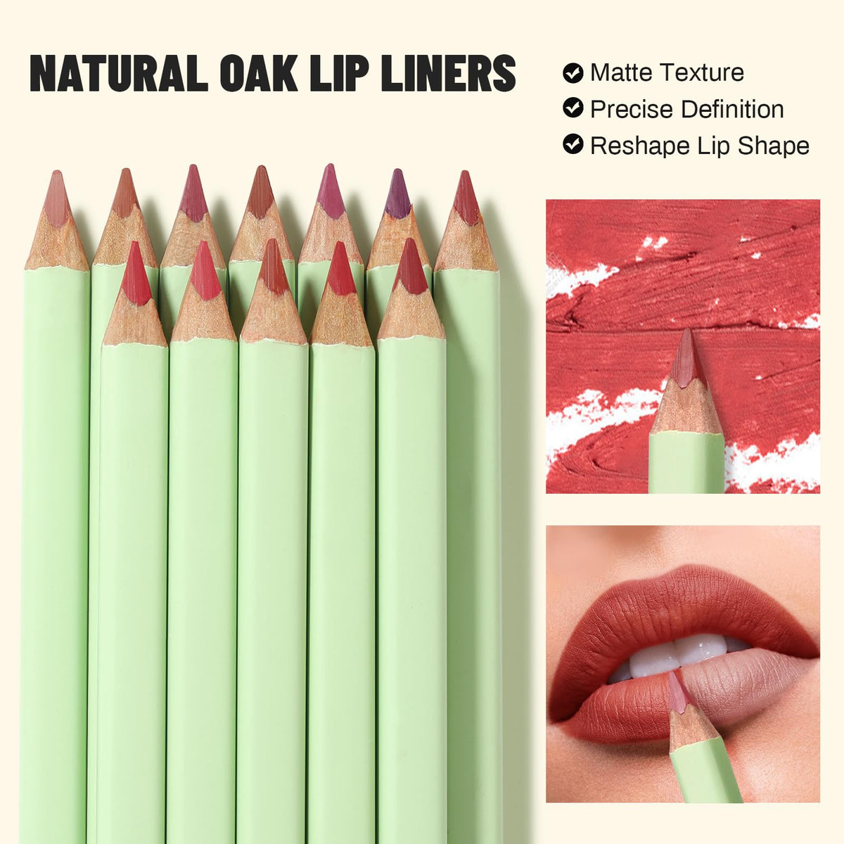 Pudaier waterproof lip liners resist smudging through meals