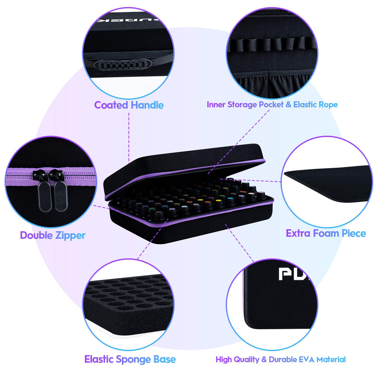 PUDEKO coated handle and extra carry strap for comfortable transport
