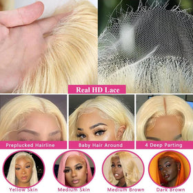 PUHPUH glueless lace front wig with adjustable straps for quick wear