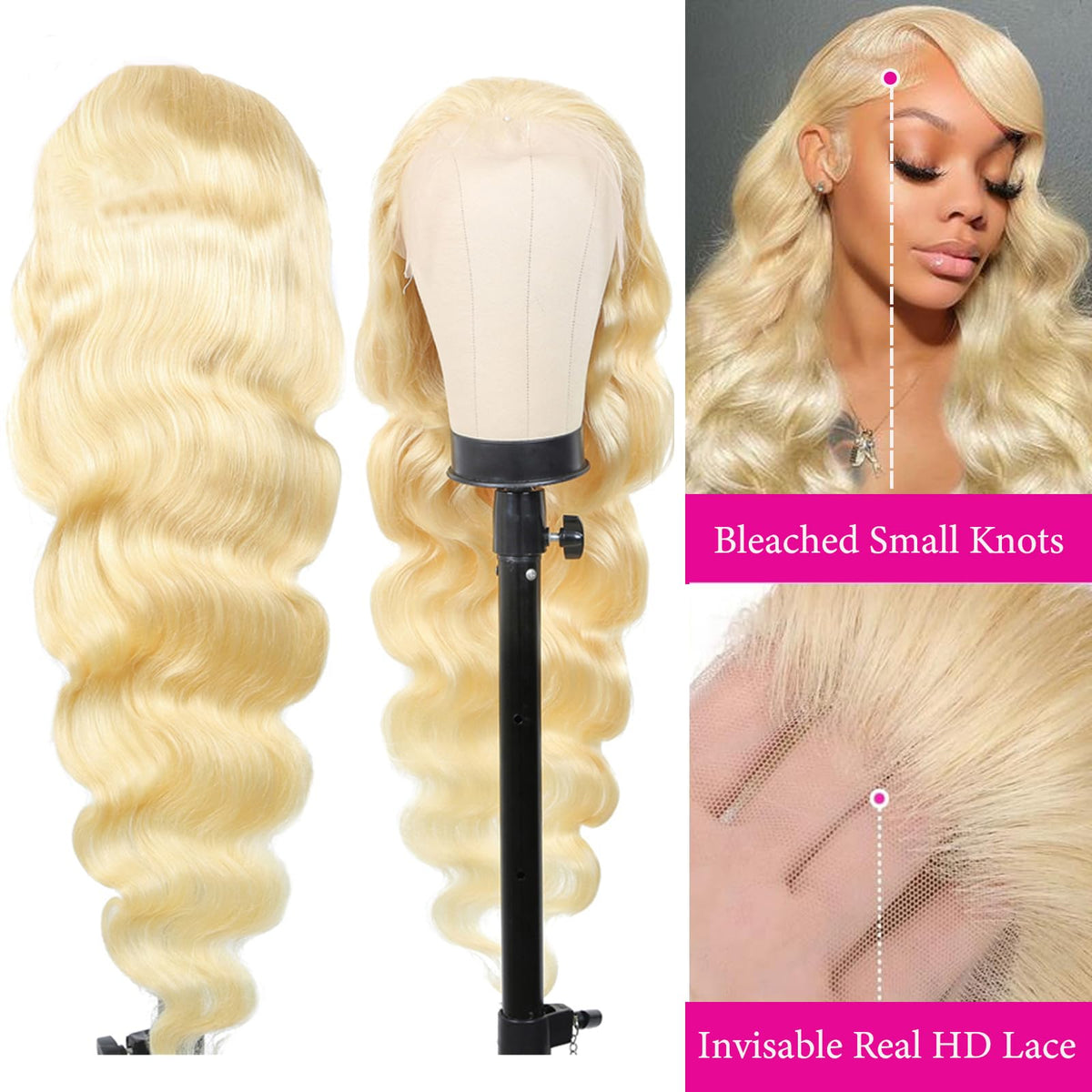 PUHPUH pre-plucked baby hairs lace front wig for a natural look