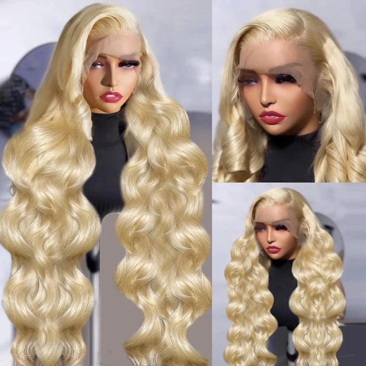PUHPUH virgin Brazilian body wave wig with thick 200 percent density