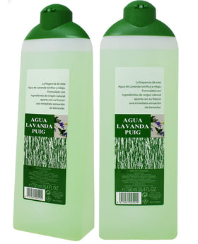 Puig Agua Lavanda bottle front view highlighting lavender freshness and daily refreshment.