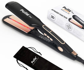 Pulla Hair Straightener with 2in wide plates for faster styling on thick hair.