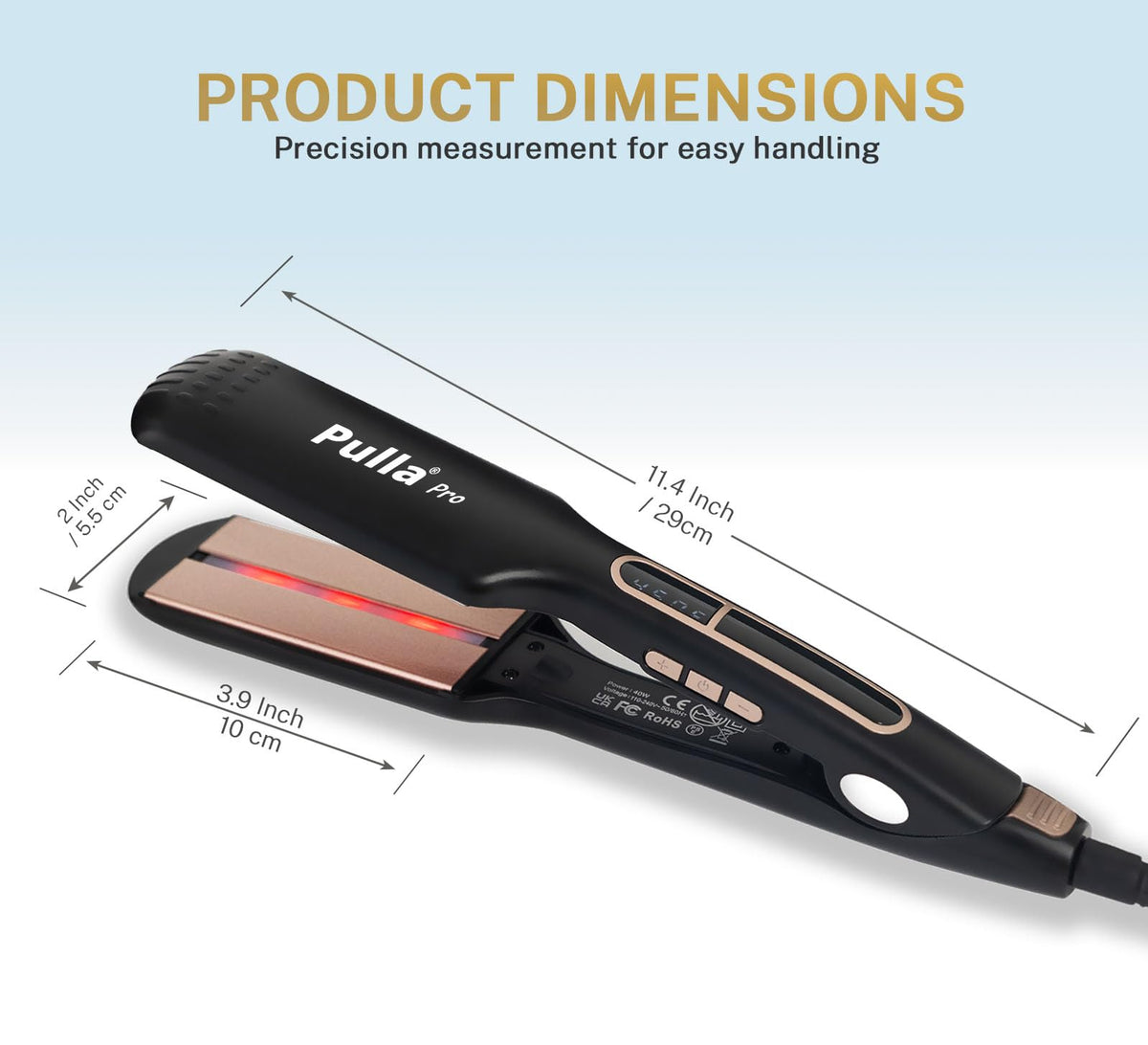Pulla Hair Straightener with 360° swivel cord for easy, tangle-free styling.
