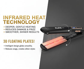 Pulla Hair Straightener with 3D floating plates for smoother glide and less snagging.
