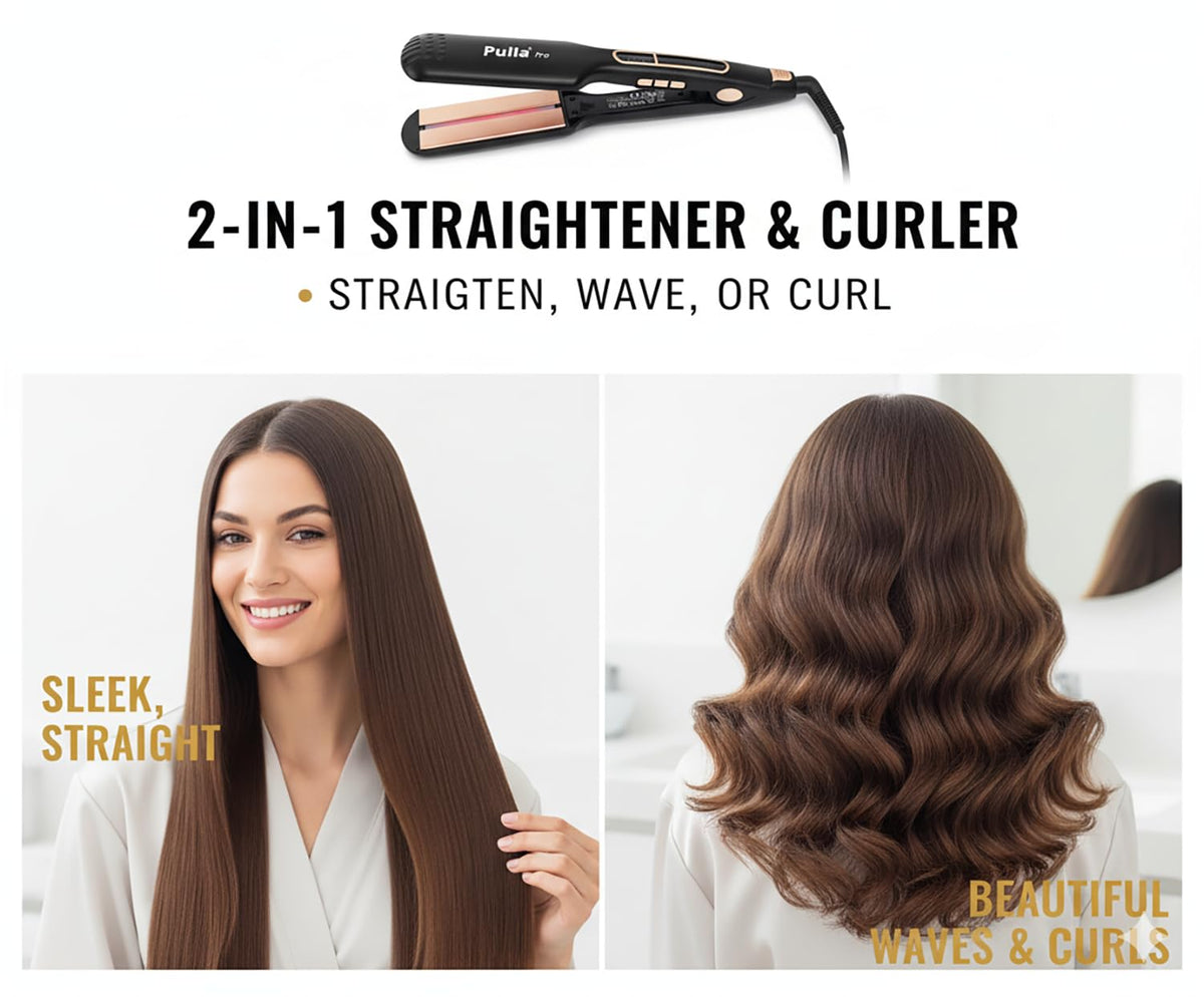 Pulla Hair Straightener with dual voltage for safe global travel.