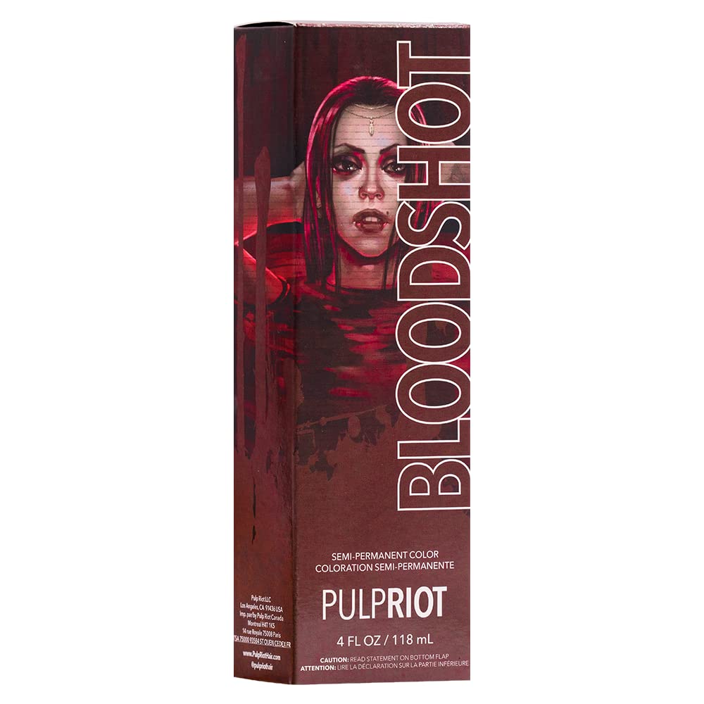 Pulp Riot Bloodshot Color4 bottle showcases vibrant direct dye for customizable color results.