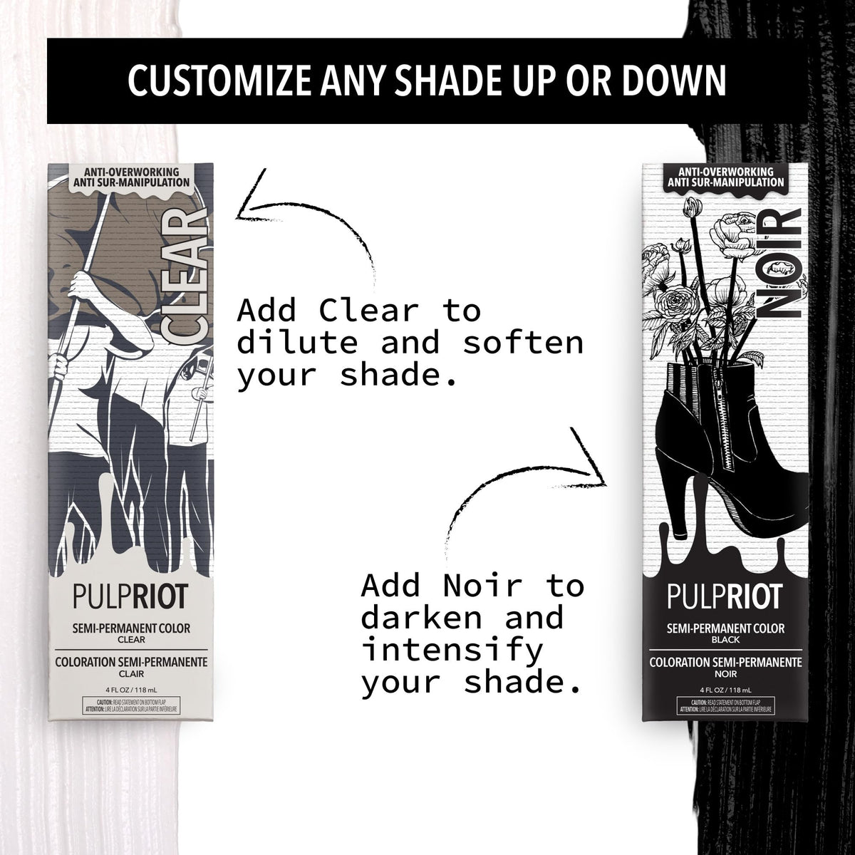 Pulp Riot Candy true-tone fade swatches show even wash-out on light hair.