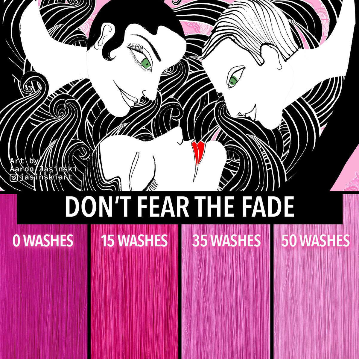 Pulp Riot Cupid after-application hair swatch with rich, even tone
