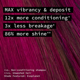 Pulp Riot Exoplanet magenta application on hair demonstrates easy home use.