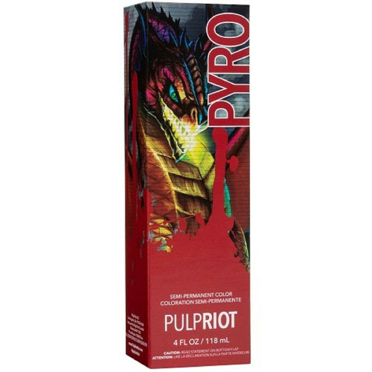 Pulp Riot Pyro bottle applying direct color to dry hair for vibrant result