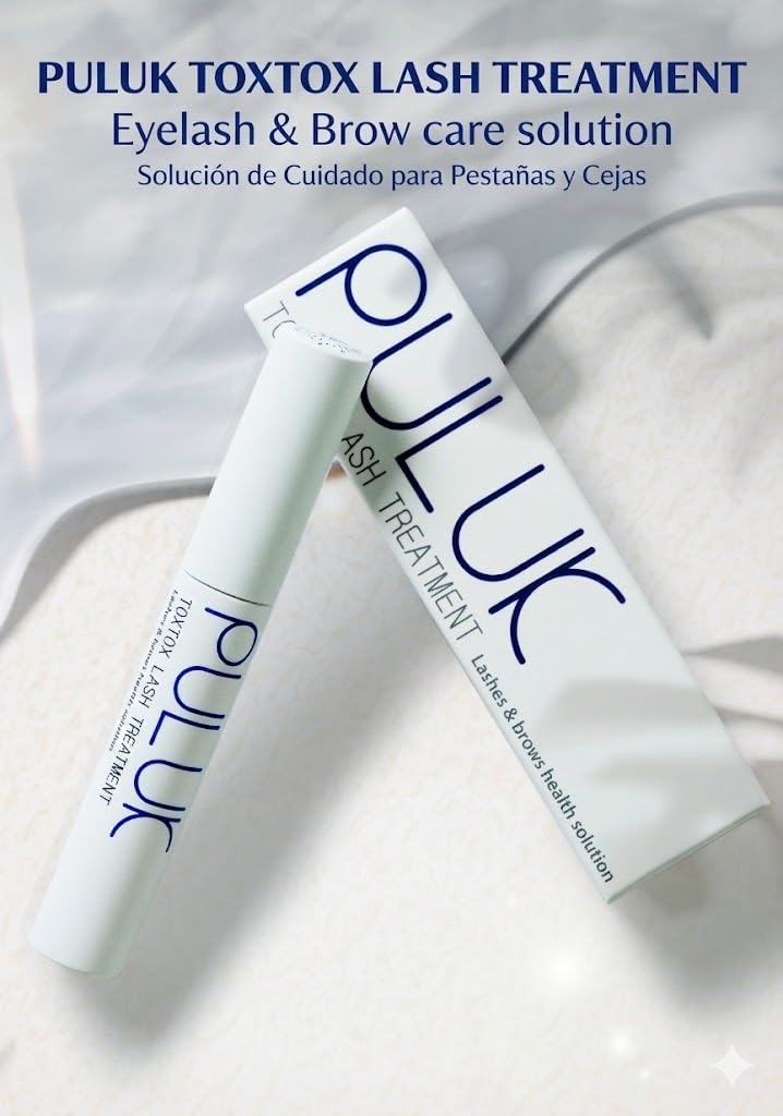 PULUK TOXTOX lash treatment dual-brush closeup for even application.