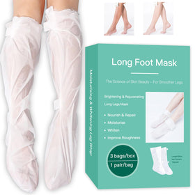 Pumei long-leg feet mask application delivers hydration for dry skin
